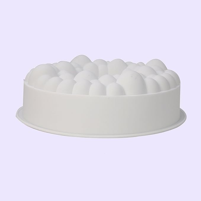 X-Haibei Big Bubbles Round Cake Pan - 9 Inch Hollow Silicone Mold for Gelatin, Jello, Pudding, Chocolate Baking - Heavy Duty & Flexible Design