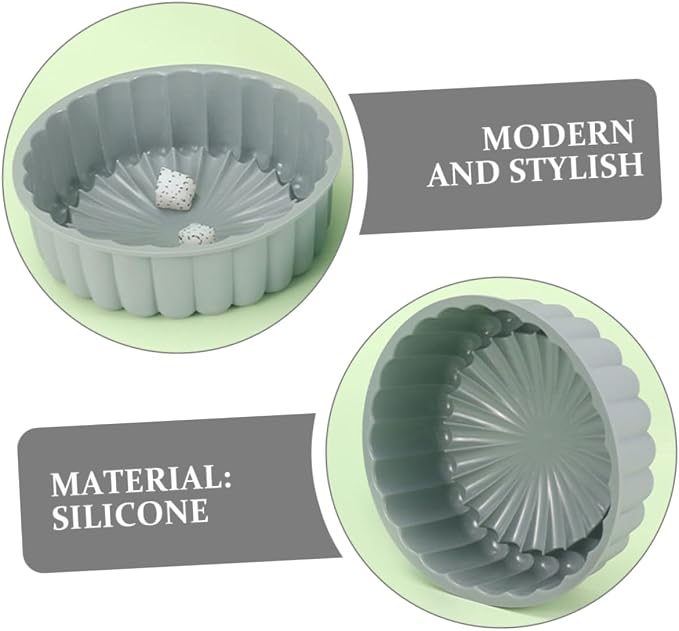 2pcs Food Grade Silicone Cake Nonstick Round Baking Pans for Cheesecake Tart and Fluted Cakes Heat Up for Batch Baking - Image 3