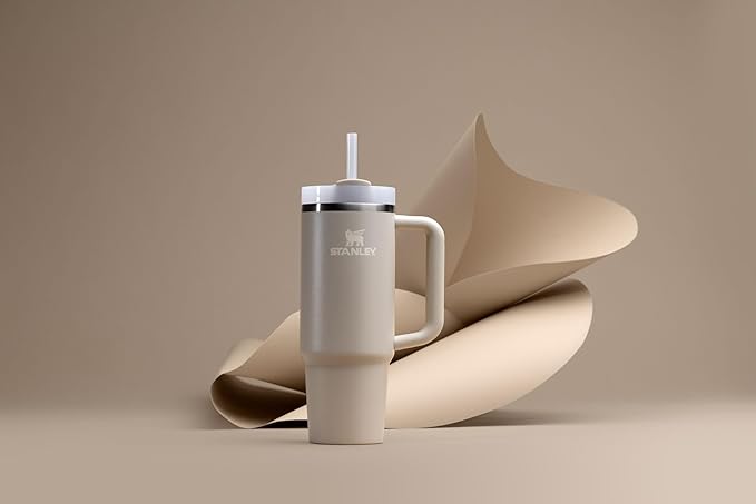 STANLEY Quencher H2.0 Flow State Tumbler, 30 oz, Toasted Almond | Handle and Straw | 3-Position Lid | Cup Holder Compatible for Travel | Insulated Stainless Steel Cup | BPA-Free - Image 4