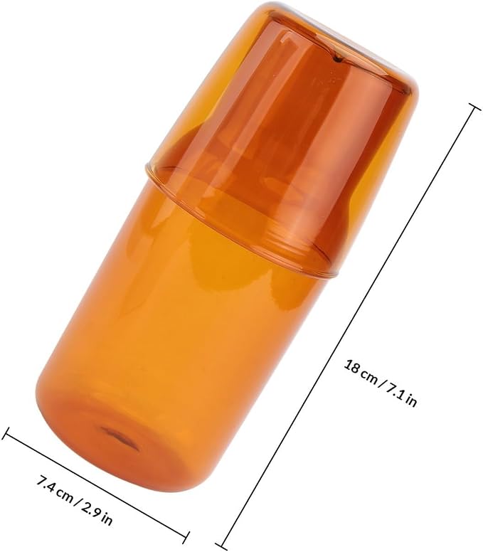 KICHOUSE Amber High Borosilicate Glass Cup and Water Kettle Set Water Bottle and Drinking Tools for Home Office Thanksgiving Parties Picnics Transparent Colored Glassware for Cold Beverages - Image 2