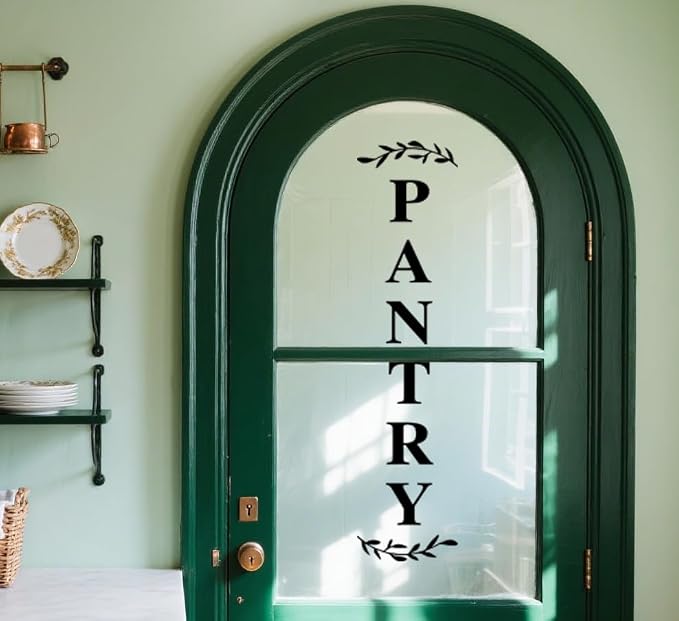 Pantry Door Decal – Black Vinyl Kitchen Sticker – Farmhouse Pantry Room Door Sign for Kitchen Wall or Glass, 27.5 x 6.6 Inch - Image 3