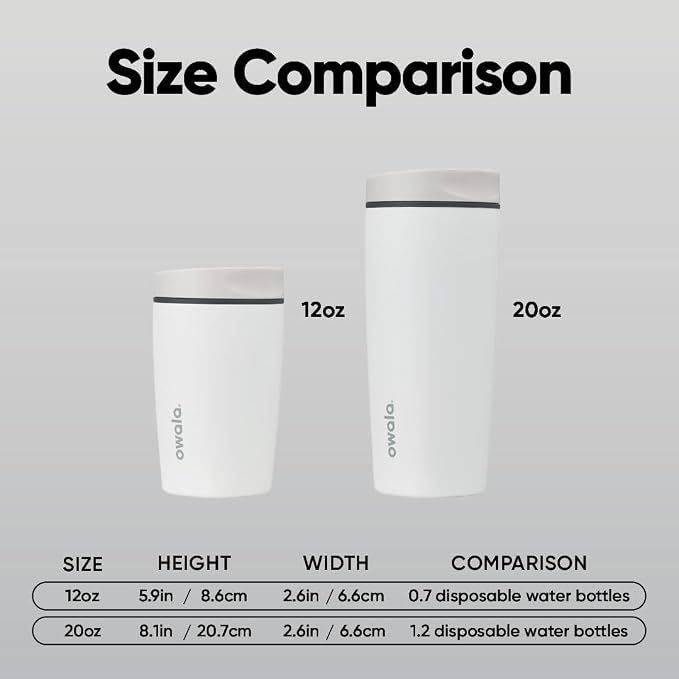 Owala SmoothSip Slider Insulated Stainless Steel Coffee Tumbler, Reusable Hot or Iced Coffee Cup and Travel Mug, BPA Free 20 oz, Plum Perfect - Image 5