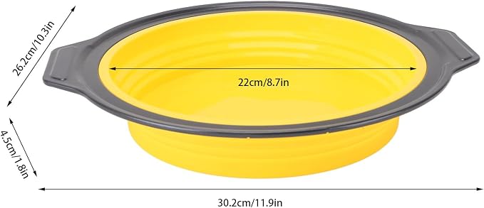 Cake Baking Pan, Silicone Cake Pan Foldable Press Type Quick Release Round Baking Pan for Layer Cake Cheese Cake Chiffon Cake (Yellow) - Image 9