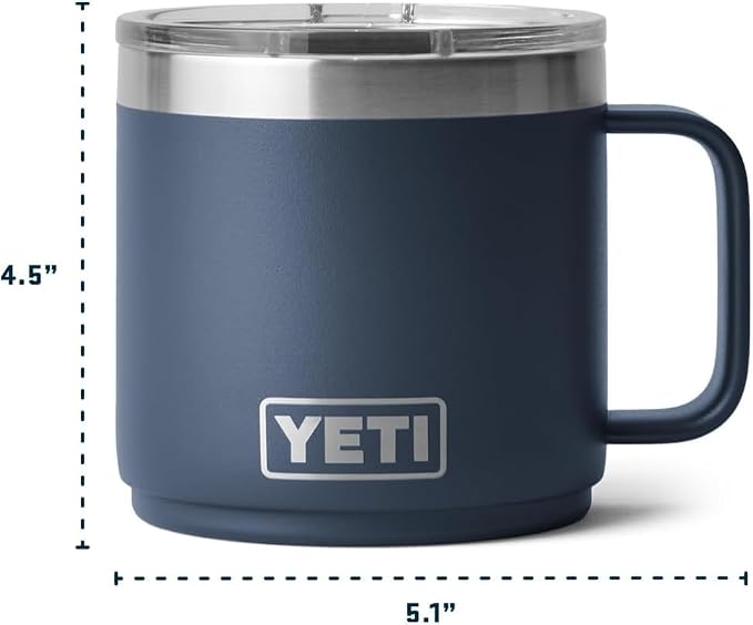 YETI Rambler 14 oz Ceramic Lined Stackable Mug, Vacuum Insulated, Stainless Steel with MagSlider Lid, Ridgeline - Image 4