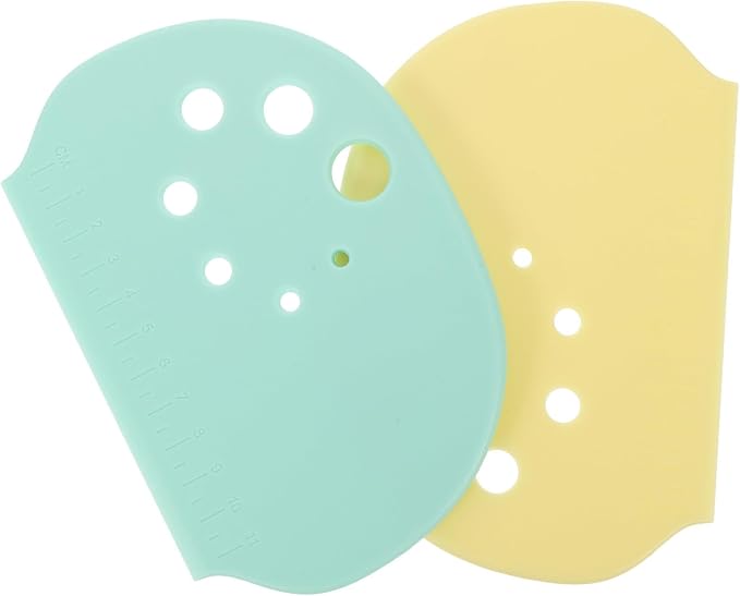TEHAUX 2pcs Reusable Dough Scraper Pastry Chopper with Non-slip Surface and Ergonomic Design for Kitchen Use, Multi-functional Pp Cutter for Breads and Pastries by TEHAUX