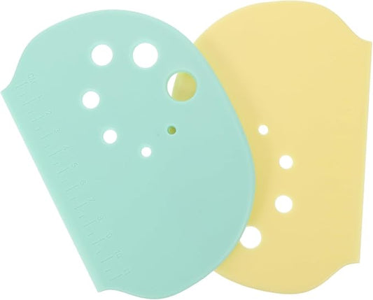 2pcs Dough Scraper with Measuring Scale and Ergonomic Design, Multi-functional Baking Supply Tool with Non-slip Surface for Kitchen Use, for Vegetables and Breads by Unknown