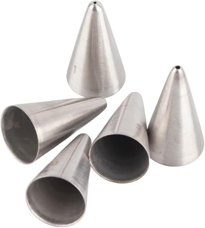 5 Pcs Piping Tips Set, Stainless Steel Cake Decorating Supplies Kit for Baking Cupcakes Cookies Cake Decorating