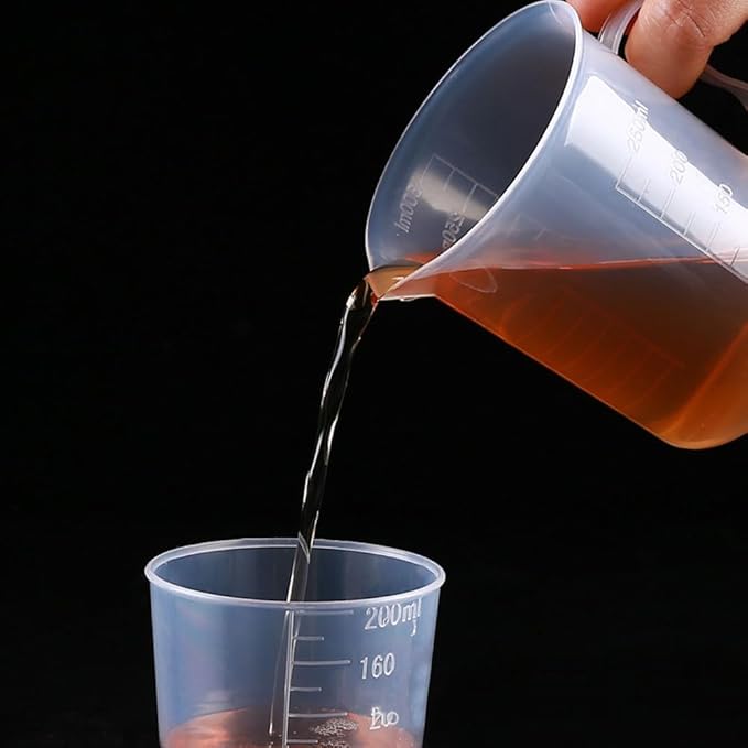10 Pcs 1 oz (30 ml) PP Plastic Measuring Cups, Small Liquid Graduated Beakers for Kitchen Baking, Cooking, Epoxy Resin, Labs & Medicine