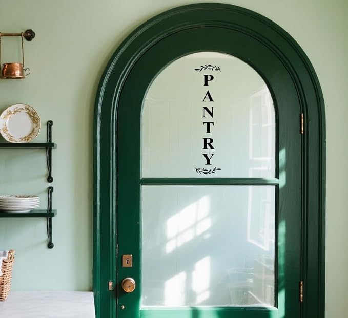 Pantry Door Decal – Black Vinyl Kitchen Sticker – Farmhouse Pantry Room Door Sign for Kitchen Wall or Glass, 17.7 x 4.3 Inch - Image 2