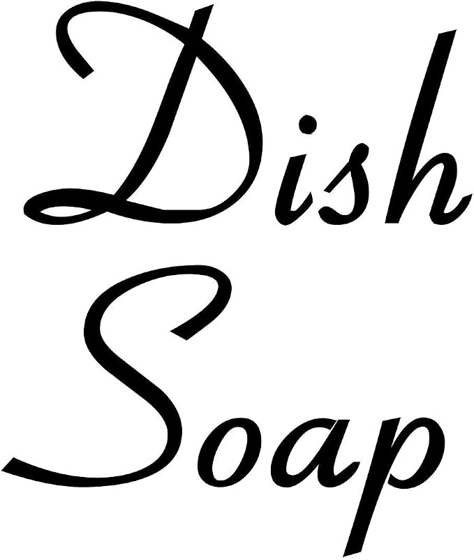 Dish Soap 3w x 3.5h Label | Kitchen Pantry Organization | Die Cut Vinyl Decal | Black Retro Font (Sticker Only) by MinglewoodTrading