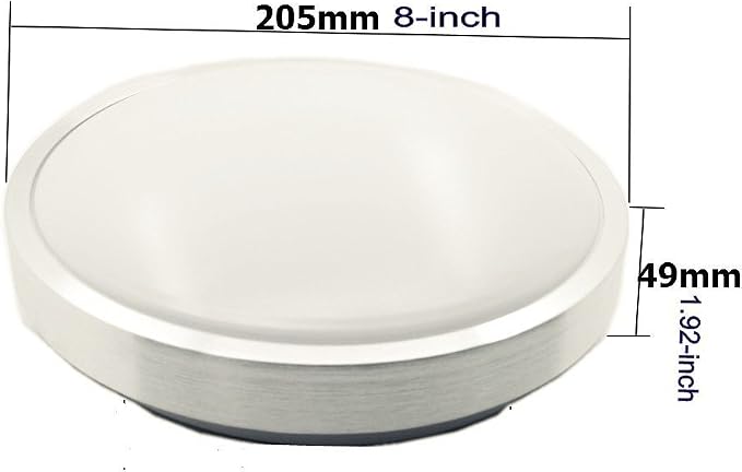 8-Inch LED Ceiling Lights, Flush Mount Lighting Round,5000K Natrual White,12W 880LM 80W Incandescent Equivalent(AC85V-265V),Closet Light,Ceiling Lighting for Kitchen Bathroom Dining Room - Image 4