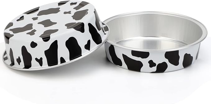 Beasea 4” 20 Pack Mini Tart Pans With Lids, Cow Print Aluminum Pie Pan 8 Oz Pie Pan Tin Tart Cupcake Disposable Pans for Pizza Pies Quiche - Image 4