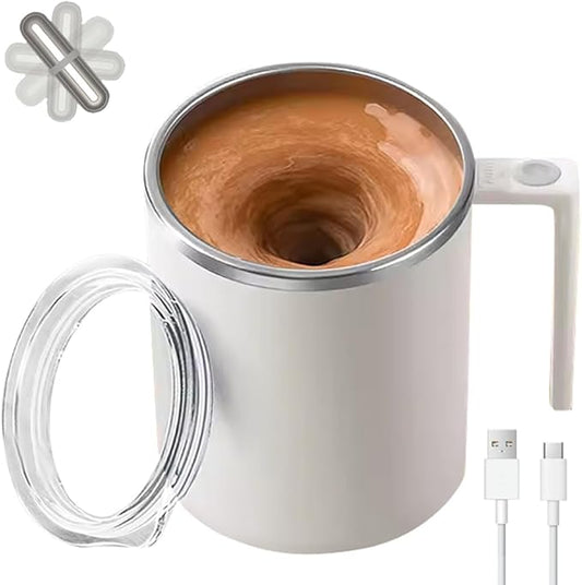 Self Stirring Mug,Self Stirring Coffee Mug, Suitable for Coffee, Milk, Cocoa and Other Beverages (White) by TLINNA