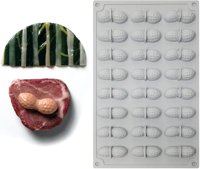 mostsom Silicone Molds for Chocolate Covered Peanut, 24 Cavity Candy Making Mold for Chocolate Covered Raisins, Peanuts, Espresso Coffee Beans, Cashews, Nuts (Peanut G)