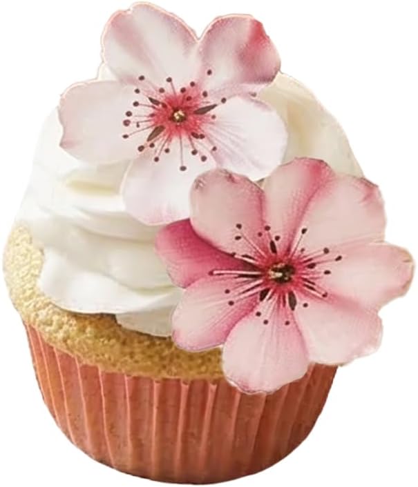 NEW Sugar Robot - Edible Wafer Cherry Blossoms for cake decorating - Small Size - Edible flowers cake decorations - Premium Crafted - Made in the USA Cake -Set of 24 (Wafer Flowers) - Image 2