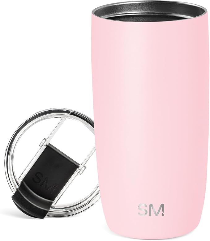 Simple Modern Travel Coffee Mug with Lid | 16oz | Pink | Voyager Coffee Cup, Coffee Tumbler for Hot & Iced Drinks | Insulated Stainless Steel Travel Mug | Blush by Unknown