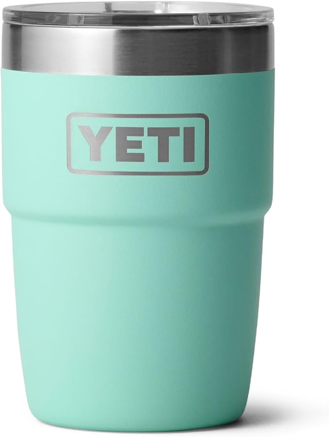 YETI Rambler 8 oz Insulated Coffee Mug with Lid - Stackable Double-Wall Vacuum Insulated Coffee Cup - DuraSip Ceramic Lining - Barista-Friendly Design - Stainless Steel - Dishwasher Safe by YETI