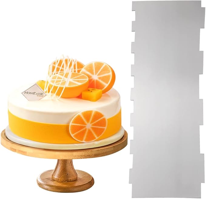 8.6 Inch Stainless Steel Cake Scraper Metal Scraper for Cake Smoother Leveler Scraper Cake Decorating Comb Cake Cutter for Mousse Butter Cream (Style 5)