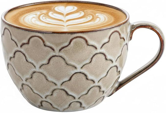 24 oz Coffee Mug, Ceramic Extra Large Coffee Mugs with Handles, Grey | Large Soup Mugs for Cappuccino, Ramen, Oatmeal, Soup Mugs with Handles, Dishwasher and Microwave Safe, Housewarming Gift by Seworlan