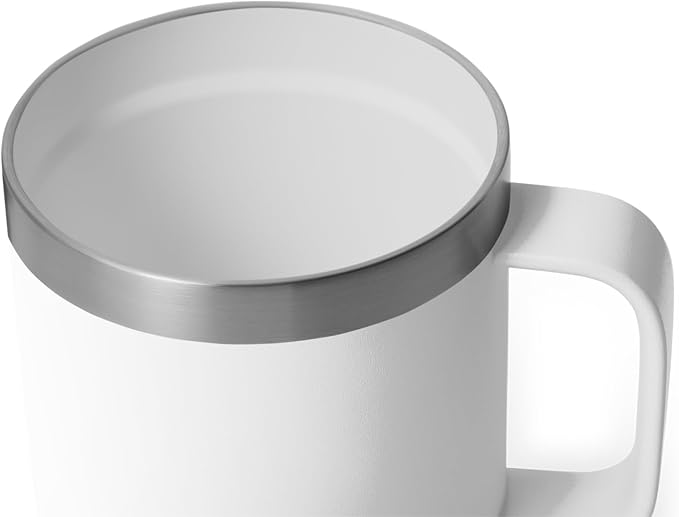 YETI Rambler 10 oz Ceramic Lined Stackable Mug, Vacuum Insulated, Stainless Steel with MagSlider Lid, White - Image 5