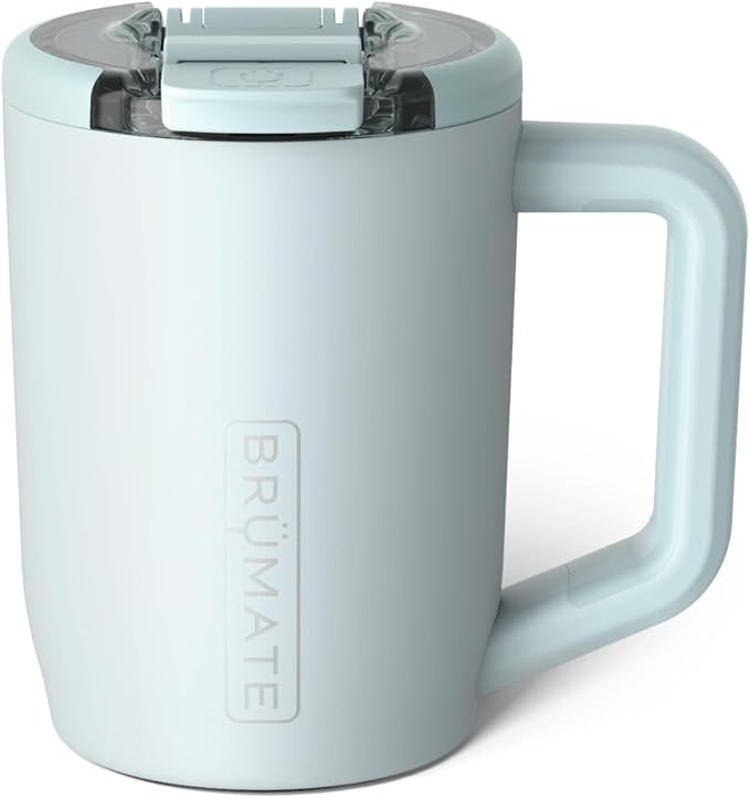BrüMate Müv - 15oz 100% Leak Proof Insulated Coffee Mug with Handle & Lid - Stainless Steel Coffee Travel Mug - Double Walled Coffee Cup (Blue Agave) by Br%C3%BCMate
