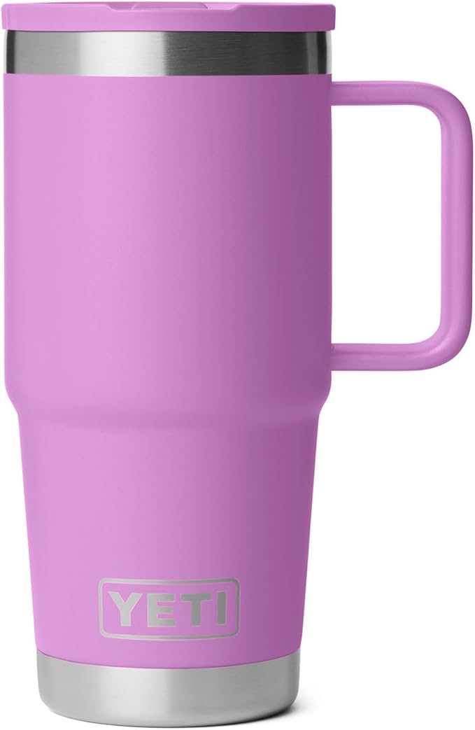 YETI Rambler 20 oz Travel Mug with Flip Straw Lid – Stainless Steel, Vacuum Insulated, Leakproof, Cup Holder Friendly, Desert Bloom by YETI