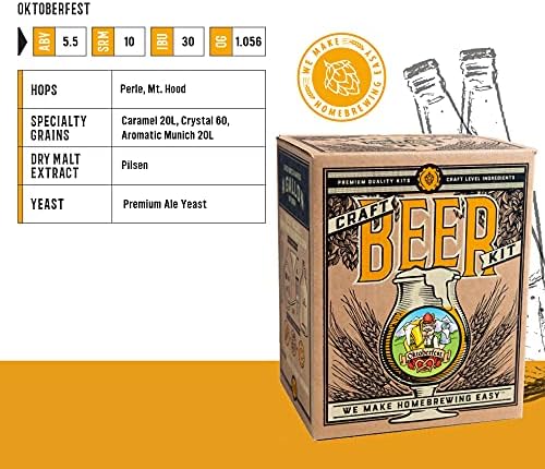 Craft A Brew - Oktoberfest Ale - Beer Making Kit - Make Your Own Craft Beer - Complete Equipment and Supplies - Starter Home Brewing Kit - 1 Gallon