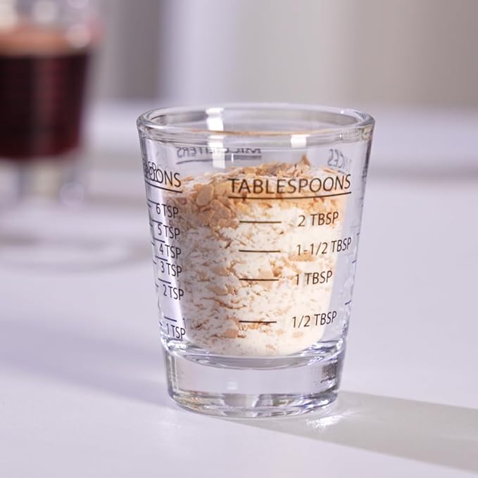 GLASKEY 2 Pack Shot Glasses Measuring Cup,Espresso Shot Glass with 4 Measurement Methods(OZ/ML/TSP/TBSP),Dishwasher Safe,Perfect for Coffee,Cocktails and Kitchen Use (Black)