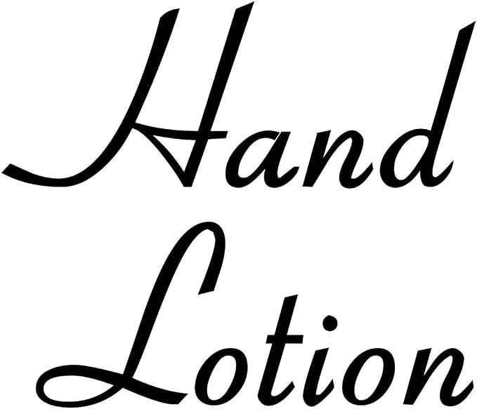 Hand Lotion 3.5w x 3h Label | Bathroom Organization | Die Cut Vinyl Decal | Black Retro Font (Sticker Only) by MinglewoodTrading