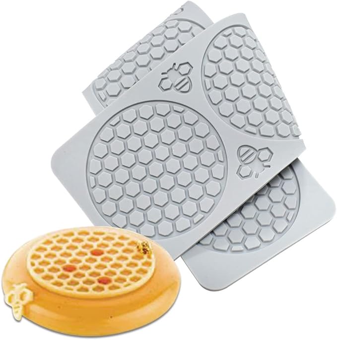 5 Cavity Bumble Bee Silicone Mold Honeycomb Bees for Kitchen Cake Cupcake Decorating Silicone Fondant Cake Mold Beehive Silicone Baking Molds, Candy Baking Cake Moulds