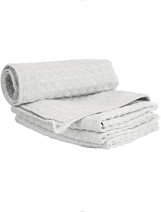 watchget Barista Microfiber Cloths 4 Pack Light Grey(12"x12") | Professional Cleaning Towels for Espresso Machines, Steam Wands & Countertops Essential Coffee Bar Accessories by watchget