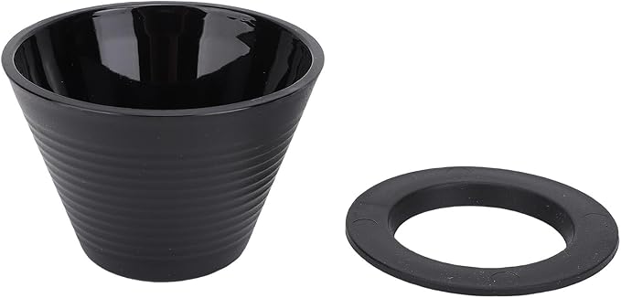 Pour Over Dripper, Flat Bottom Coffee Filter with Food Grade PP Construction, Reusable Brewing Cup for Home, Cafe & Office Use (Black)