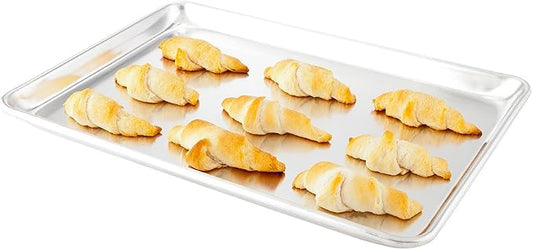 Restaurantware Met Lux 13 x 18 Inch Half Size Baking Sheet 1 Heavy-Duty Cookie Sheet - Evenly Bakes Treats Make Pastries or Cookies Aluminum Sheet Pan For Commercial or Home Use by Restaurantware
