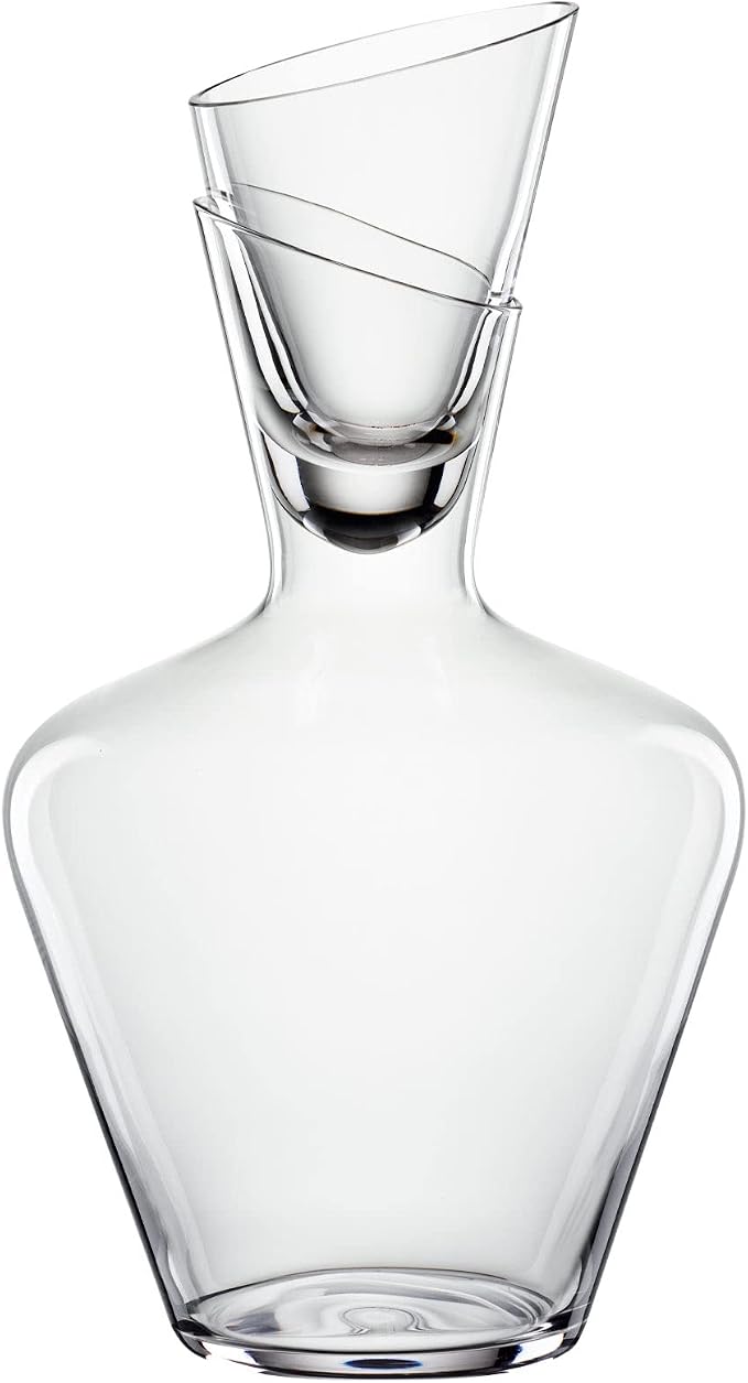 Spiegelau Definition Crystal Wine Decanter with Stopper, Elegant Carafe for Red and White Wine, Modern Glass Pitcher for Wedding Gifts, Housewarming, Home Bar, Hosting, 33 oz (1 L), Set of 1 by Spiegelau