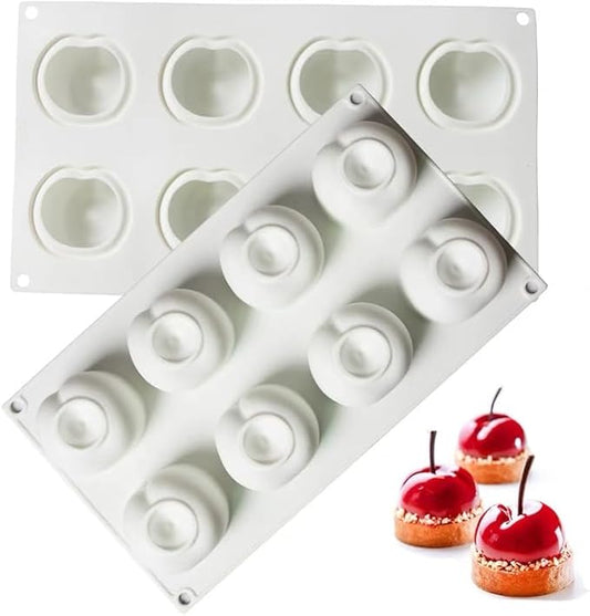 3D Cherry Silicone Molds for Baking Mousse Cake,Brownie, French Dessert Mold for Pastry Cake Decoration(12-Cavity)