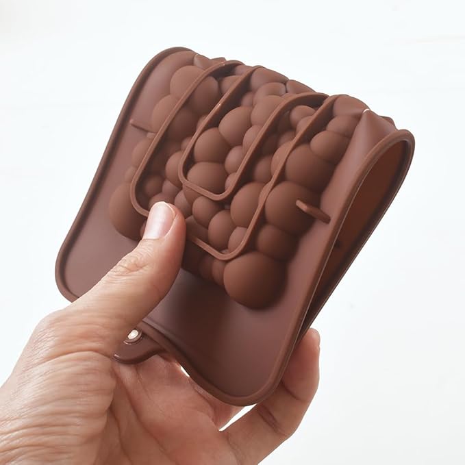 Bubbles Break Apart Silicone Chocolate Bar Molds, Homemade Protein and Energy Bar Molds, 4 Packs