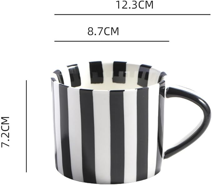 8 Oz Ceramic Coffee Mug Espresso Cups with Saucer Mug And Saucer Set Cup And Saucer Coffee Cups with Saucers Coffee Cups And Saucers,Black - Image 4