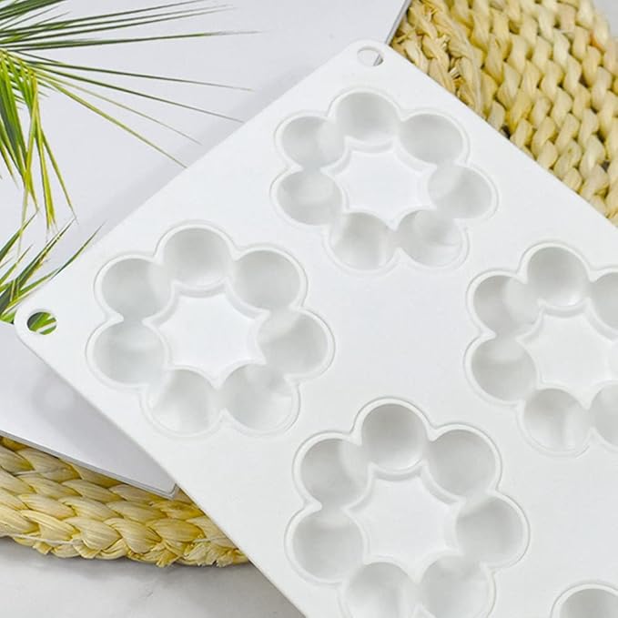 mostsom Silicone Mold Flower Shaped Silicone Donut Molds, Baking Pans, 6-Cavity Reusable Cake Maker Cookie Tray for Kitchen, Dishwasher, Oven, Microwave, Freezer Safe (Flower Donut J)
