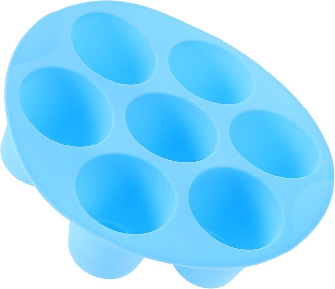 Healifty Silicone Non-stick Muffin Cake Mold Baking Tray for Air Fryer and Oven Small Blue Cupcake Pan Food-grade Material for Muffins Cakes Brownies and Chocolate Desserts
