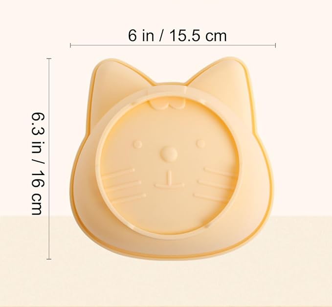 Cute Kitten 6 inch Silicone Cat Cake Mold Pan, Bread Pie Flan Tart Cake Mold, For Birthday Parties Baking, Friends' Dinners. (Yellow Cat)