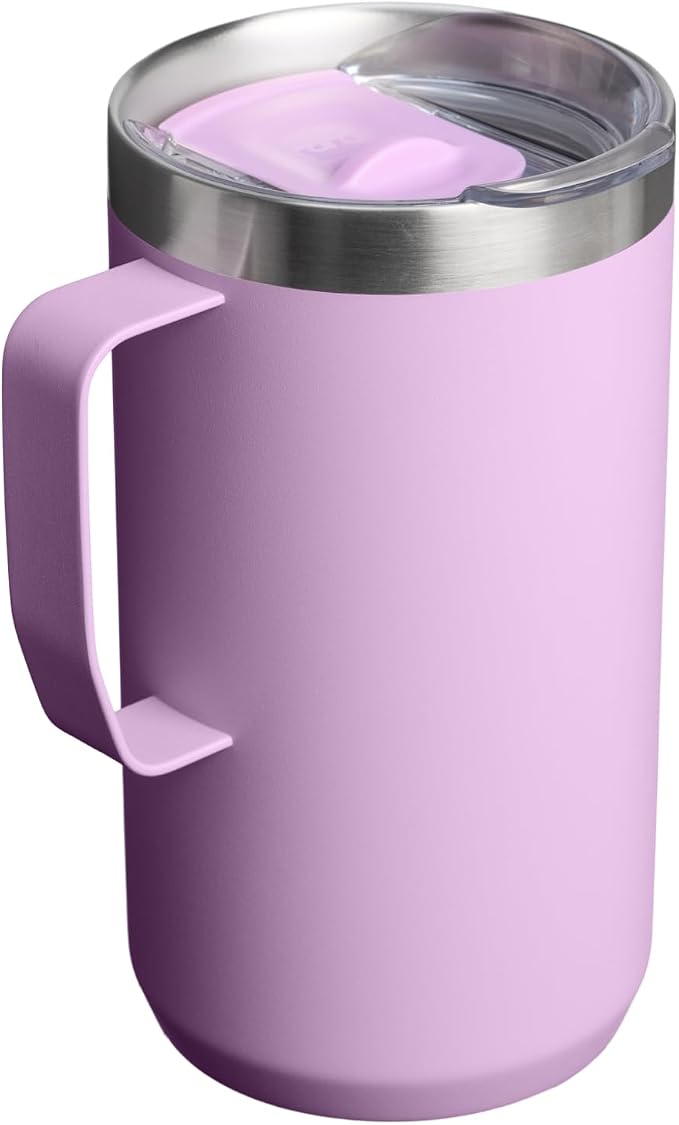 STANLEY Everyday Camp Mug 24oz | Drink Through Lid | Cup for Coffee, Tea and Drinks | Insulated Stainless Steel Coffee Mug | BPA-Free | Soft Orchid - Image 3