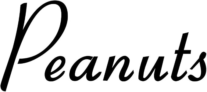 Peanuts 3.5w x 1.5h Label | Kitchen Pantry Organization | Die Cut Vinyl Decal | Black Retro Font (Sticker Only) by MinglewoodTrading