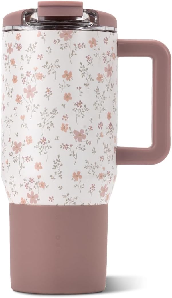 HydroJug Coffee Traveler 20oz Ceramic-Lined Mug with Handle, Magnolia by Hydrojug