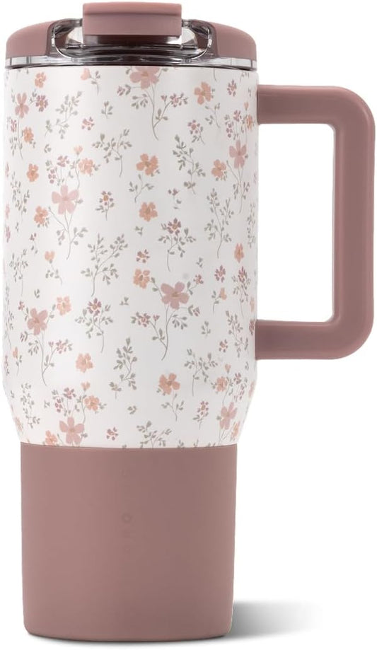 HydroJug Coffee Traveler 20oz Ceramic-Lined Mug with Handle, Magnolia by Hydrojug
