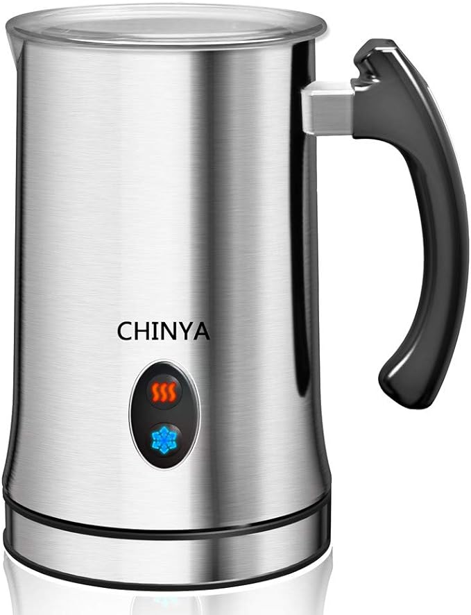 Milk Frother, Electric Milk Frother & Steamer for Latte, Cappuccino, Hot Chocolate, Automatic Milk Foamer with Hot and Cold Milk Functionality, Stainless Steel, Strix Control (silver)