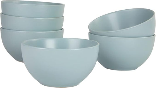 10 Strawberry Street Wazee Matte 5.5"/16oz Cereal Bowl, Set of 6, Mineral Blue by 10StrawberryStreet