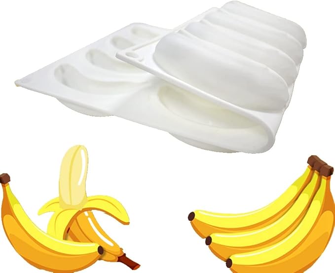 Silicone Mold Baking Pan Non-Stick Baking Pastry Chocolate Cake Dessert DIY Decoration Tools (Banana R_11.8x6.8x0.08 inch)