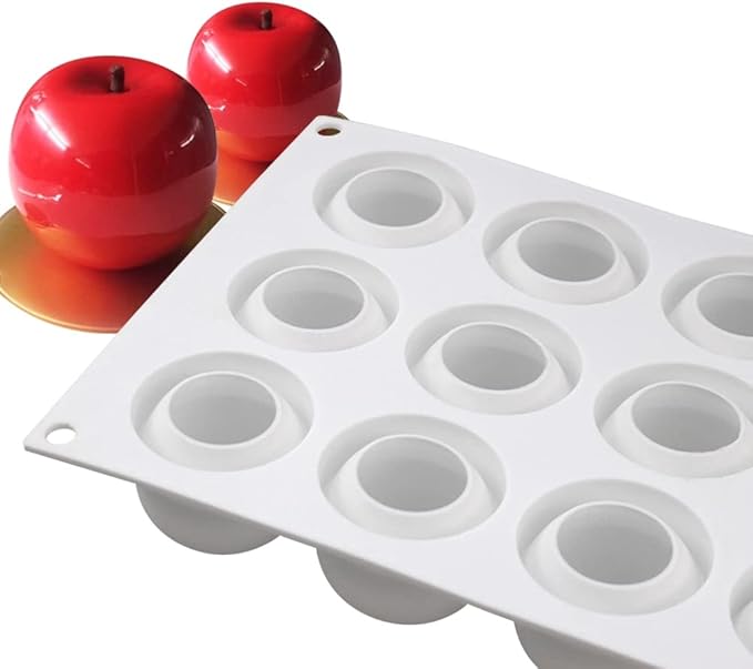 Silicone Mold Baking Pan Non-Stick Baking Pastry Chocolate Cake Dessert DIY Decoration Tools (Apple S_11.8x6.8x0.14 inch)