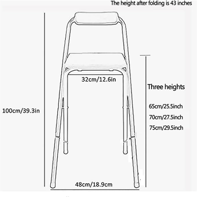 2 PC Collapsible Bar Chairs with Backrest Footrest,Folding Stool Padded Counter Height Bar Stool,Folding Tall Bar Stools for Kitchen Gameroom,Black,24inch - Image 2