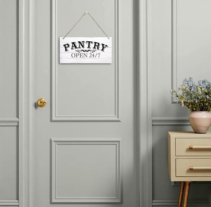 Farmhouse Themed Wood Sign - Pantry Room Decor, Vintage Wall Art with Quotes, Size 12" x 6" - Image 4